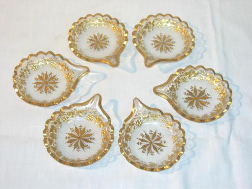 Six Gilted and Cutted Glass Austrian Empire Dishes.
