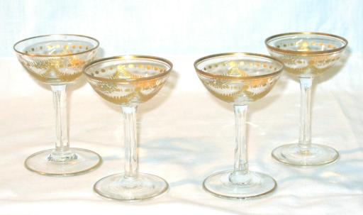 Gilted and Cutted Glass Austrian Empire Cups.