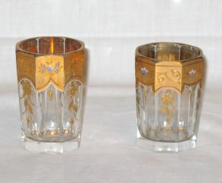 Pair of Moser Marienbad glasses.