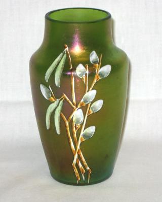 Jugendstil Poschinger Enamelled Vase.