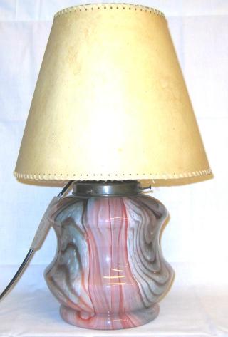 German Art Deco Glass Table Lamp.