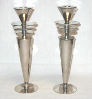 Pair of Art Deco Candle-Holders.